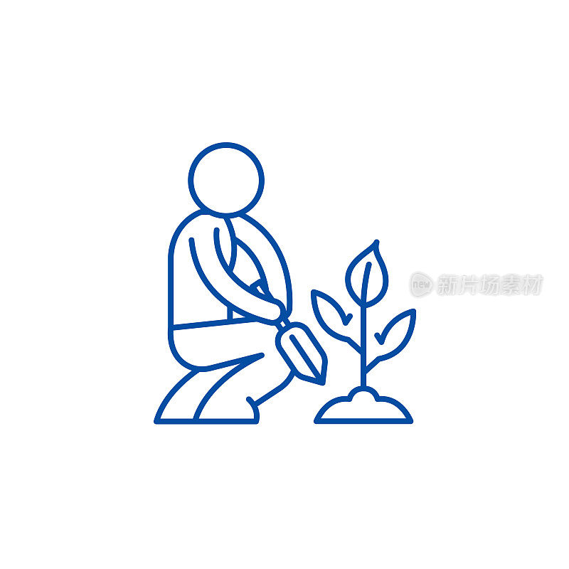 Garden care line icon concept. Garden care flat  vector symbol, sign, outline illustration.